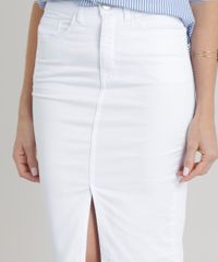 Saia-de-Sarja-Feminina-Lapis-com-Fenda-Branca-9328480-Branco_4