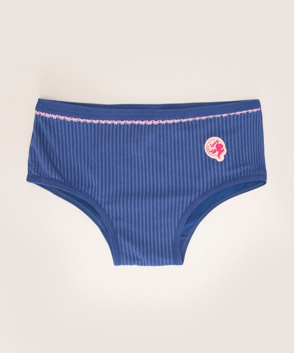 calcinha juvenil love secret boyshort azul