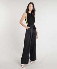 Calca-Feminina-Pantalona-de-Malha-com-Faixa-para-Amarrar-Preta-9253251-Preto_2