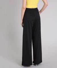 Calca-Feminina-Pantalona-de-Malha-com-Faixa-para-Amarrar-Preta-9253251-Preto_4