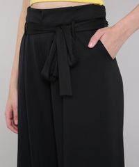 Calca-Feminina-Pantalona-de-Malha-com-Faixa-para-Amarrar-Preta-9253251-Preto_6