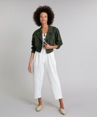 Jaqueta-de-Sarja-Feminina-Oversized-Cropped-Transpassada-com-Bolsos-Verde-9314908-Verde_3