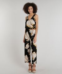 Macacao-Feminino-Pantacourt-Decote-V-Estampado-de-Folhagem-Preto-9289610-Preto_3