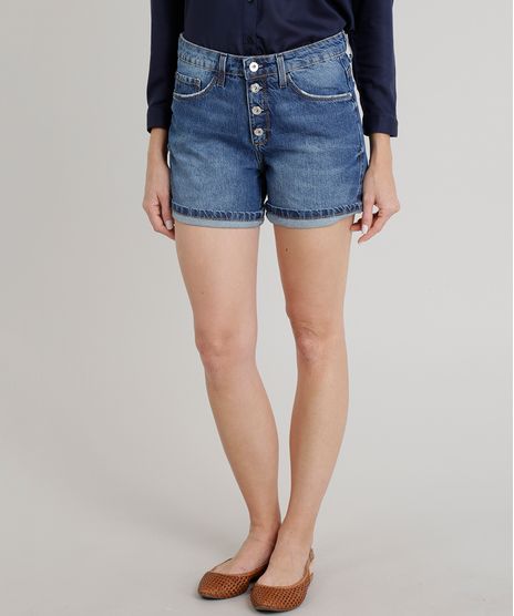 Short-Jeans-Feminino-Midi-com-Botoes-Azul-Escuro-9271820-Azul_Escuro_1