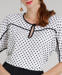 Blusa-Feminina-Estampada-de-Poa-com-Vivo-Contrastante-Manga-Curta-Decote-Redondo-Off-White-9315190-Off_White_4