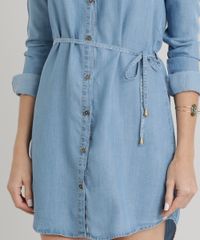 Vestido-Chemise-Jeans-Feminino-com-Cinto-Manga-Longa-Azul-Claro-9274702-Azul_Claro_4