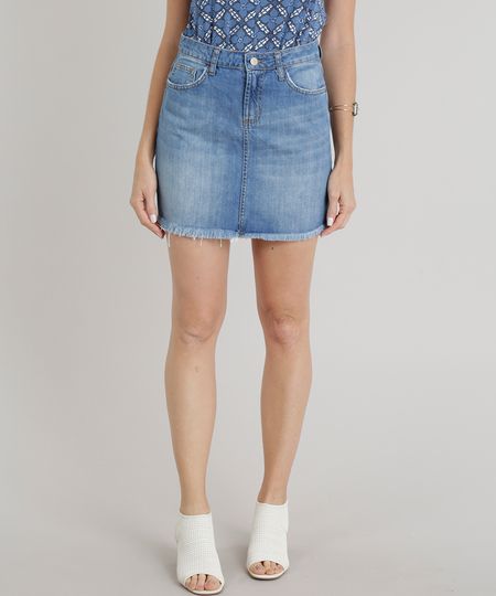 Saia-Jeans-Feminina-Evase-com-Barra-Desfiada-Azul-Claro-9269741-Azul_Claro_1 Saia-Jeans-Feminina-Evase-com-Barra-Desfiada-Azul-Claro-9269741-Azul_Claro_1