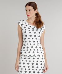 Vestido-Feminino-Curto-Peplum-Estampado-de-Poas-Manga-Curta-Decote-Redondo-Off-White-9215796-Off_White_1