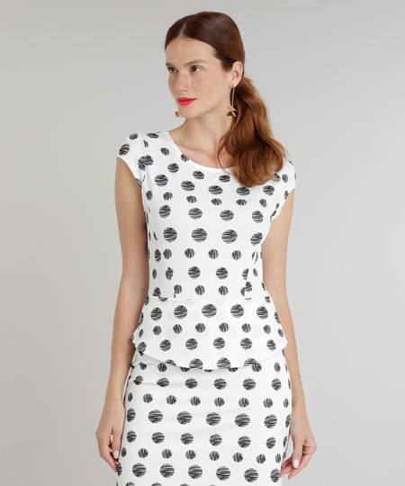 Vestido-Feminino-Curto-Peplum-Estampado-de-Poas-Manga-Curta-Decote-Redondo-Off-White-9215796-Off_White_1
