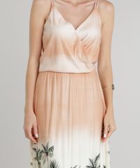 Vestido-Feminino-Longo-com-Estampa-de-Folhagens-e-Transpasse-Alcas-Finas-Decote-V-Laranja-9305121-Laranja_4