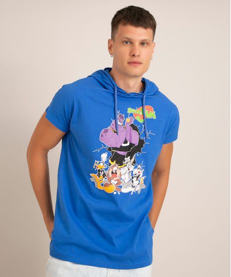 camiseta-de-algodao-space-jam-com-capuz-manga-curta-azul-medio-1014201-Azul_Medio_1