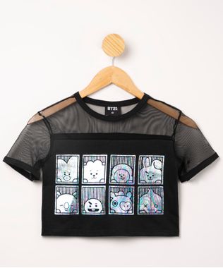 blusa-cropped-juvenil-de-algodao-bt21-com-tule-manga-curta-preta-1011970-Preto_1