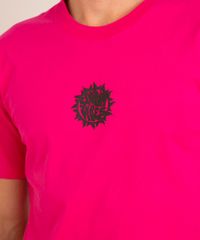 camiseta-de-algodao--Sunday-vibes--em-relevo-manga-curta-gola-careca-pink-1012507-Pink_4