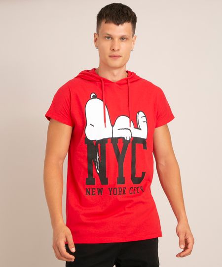 camiseta-de-algodao--nyc--snoopy-com-capuz-manga-curta-vermelha-1014202-Vermelho_1