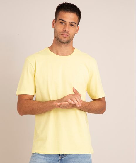 Camiseta-Masculina-Manga-Curta-Basica-Gola-Careca-Amarelo-Claro-9947820-Amarelo_Claro_1