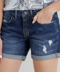 Short-Jeans-Feminino-Midi-com-Puidos-Barra-Dobrada-Azul-Escuro-9195858-Azul_Escuro_4