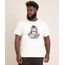 Camiseta Plus Size Manga Curta Estampada Branca