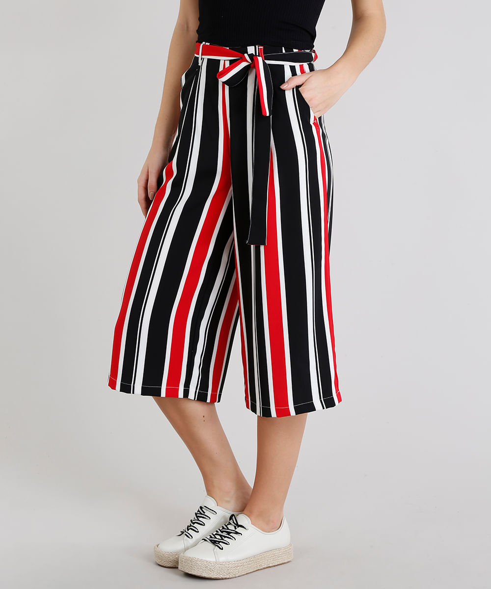 calça feminina pantacourt preta