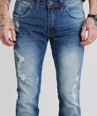 Calca-Jeans-Masculina-Skinny-com-Puidos-Azul-Medio-9202696-Azul_Medio_4