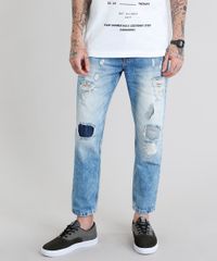 Calca-Jeans-Masculina-Tapered-Destroyed-Azul-Claro-9202699-Azul_Claro_1
