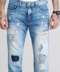 Calca-Jeans-Masculina-Tapered-Destroyed-Azul-Claro-9202699-Azul_Claro_4
