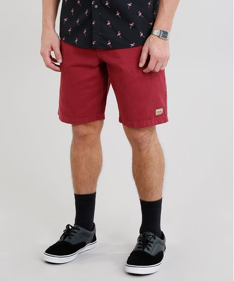 Bermuda-de-Sarja-Masculina-com-Cinto-Vinho-9268972-Vinho_1