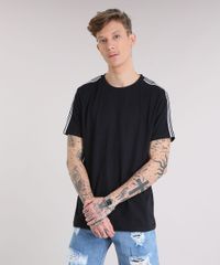 Camiseta-Masculina-Faixas-Laterais-Manga-Curta-Gola-Careca-Preta-9216369-Preto_1