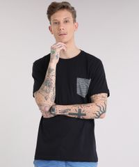 Camiseta-Masculina-com-Bolso-Listrado-Manga-Curta-Gola-Careca-Preta-9237349-Preto_1