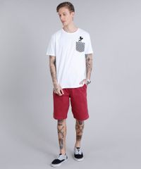 Camiseta-Masculina-Mickey-com-Bolso-Quadriculado-Manga-Curta-Gola-Careca-Branca-9195404-Branco_3