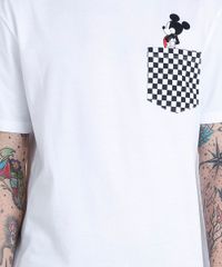 Camiseta-Masculina-Mickey-com-Bolso-Quadriculado-Manga-Curta-Gola-Careca-Branca-9195404-Branco_4
