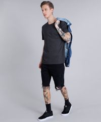 Camiseta-Masculina--Stay-Away--com-Bolso-Manga-Curta-Gola-Careca-Cinza-Mescla-Escuro-9189509-Cinza_Mescla_Escuro_3