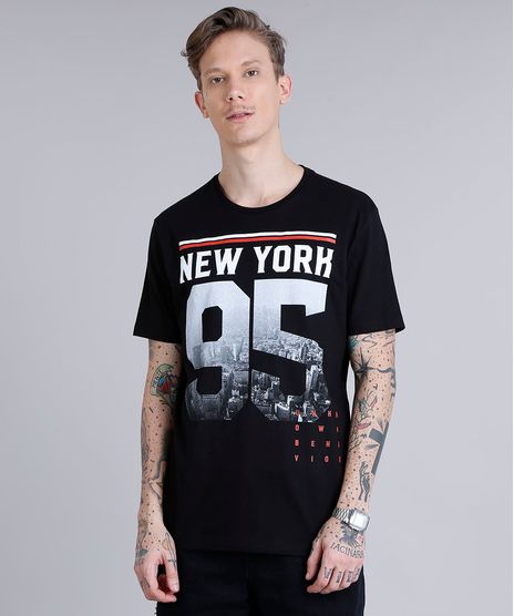 Camiseta-Masculina--New-York-95--Manga-Curta-Gola-Careca-Preta-9189721-Preto_1