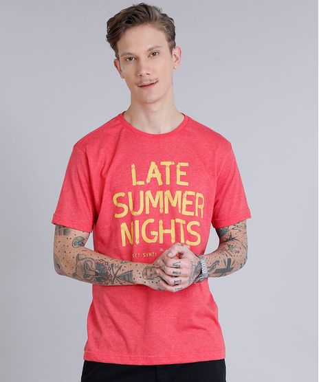 Camiseta-Masculina--Late-Summer-Nights--Manga-Curta-Gola-Careca--Vermelha-9236172-Vermelho_1