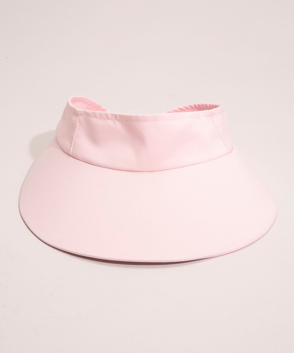 viseira aba larga com elástico rosa
