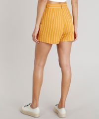 Short--Feminino-Clochard-Listrado-com-Faixa-de-Amarrar-Mostarda-9189264-Mostarda_2