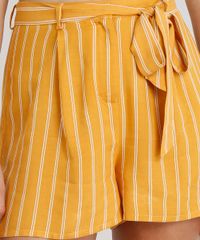 Short--Feminino-Clochard-Listrado-com-Faixa-de-Amarrar-Mostarda-9189264-Mostarda_4