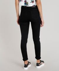 Calca-Jeans-Feminina-Skinny-Sawary-com-Rasgo-no-Joelho-Preta-9322477-Preto_2