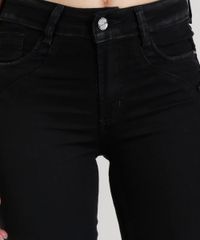 Calca-Jeans-Feminina-Skinny-Sawary-com-Rasgo-no-Joelho-Preta-9322477-Preto_4