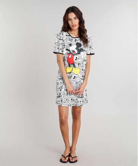 Camisola-Feminina-Estampada-Mickey-Mouse-Manga-Curta-Branca-9296700-Branco_1