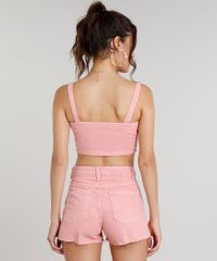 Top-Cropped-de-Sarja-Feminino-com-Botoes-Rosa-9334818-Rosa_2