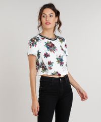 Blusa-Feminina-Cropped-Estampada-de-Pranchas-e-Flores-Manga-Curta-Decote-Redondo-Off-White-9087212-Off_White_1