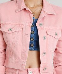 Jaqueta-de-Sarja-Feminina-Cropped-com-Bolsos-Manga-Longa-Rosa-9334161-Rosa_4