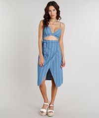 Vestido-Jeans-Feminino-Midi-Transpassado-Listrado-com-Vazado-Alcas-Finas-Decote-V-Azul-Claro-9273119-Azul_Claro_3