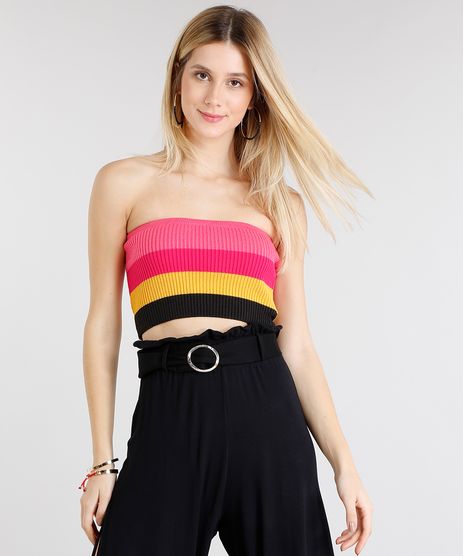 Top-Faixa-Feminino-em-Trico-com-Listras-Rosa-9261346-Rosa_1