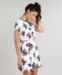 Vestido-Feminino-Curto-Estampado-de-Pranchas-e-Flores-Com-Recorte-Vazado-Manga-Curta-Decote-Redondo-Branco-9086790-Branco_1