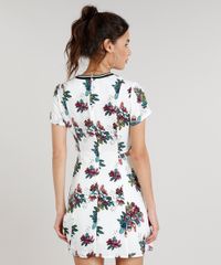 Vestido-Feminino-Curto-Estampado-de-Pranchas-e-Flores-Com-Recorte-Vazado-Manga-Curta-Decote-Redondo-Branco-9086790-Branco_2