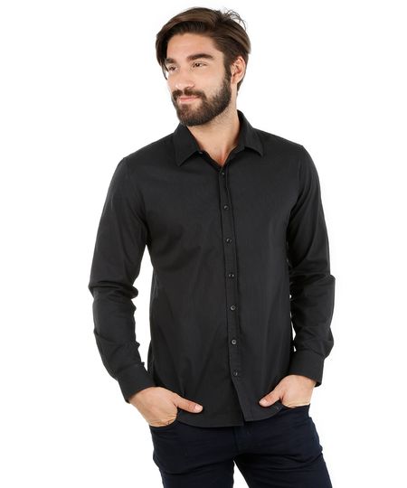 Camisa-Slim-Canelada-Preta-7964608-Preto_1 Camisa-Slim-Canelada-Preta-7964608-Preto_1