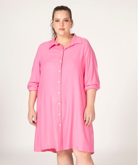 chemise-plus-size-curta-manga-longa-rosa-1012916-Rosa_1