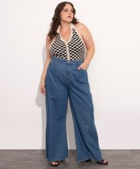 Colete-Frente-Unica-de-Trico-Plus-Size-Estampado-Quadriculado-Decote-V-Mindset-Bege-1007198-Bege_3