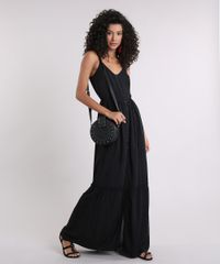Vestido-Feminino-Longo-Texturizado-com-Fenda-Alcas-Finas-Decote-Redondo-Preto-9136864-Preto_3